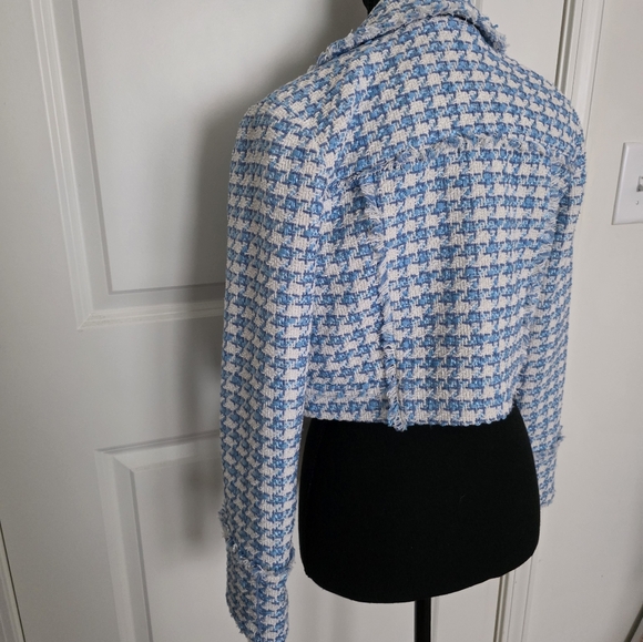 Ramy Brook Maleah Houndstooth Tweed Jacket NWT Womens S Blue Preppy City Chic - Picture 5 of 15